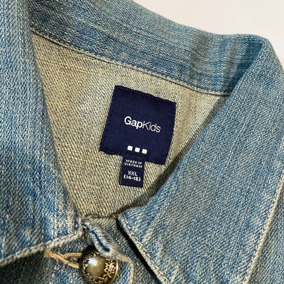 Gap Kids Vintage Light Denim Vest with Gold Detailed Buttons Size XXL - Picture 3 of 7